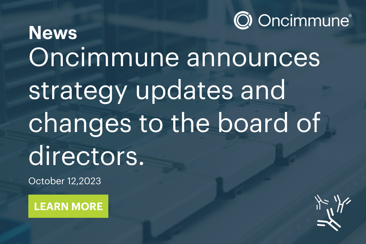 Oncimmune announces strategy updates and changes to the board of directors.