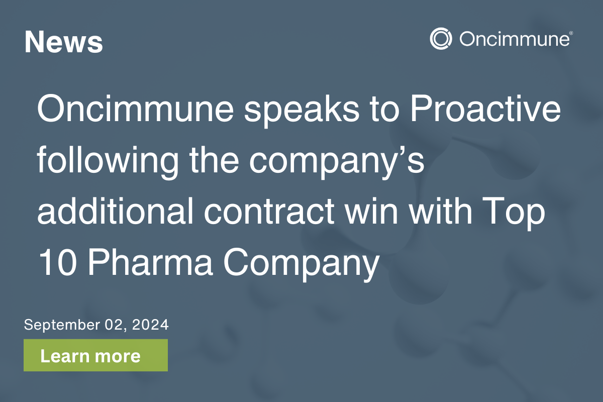 CEO, Martin Gouldstone speaks to Proactive London about the company’s second contract win with Top 10 Pharma company.